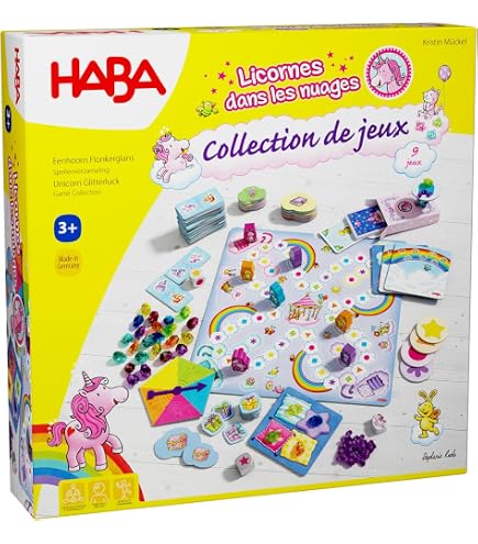 HABA Unicornios En Nubes Juego Cooperativo | Carrera Y Recolección Con Dado | 2-4 Jugadores +4 Años | Piezas De Madera De Haya