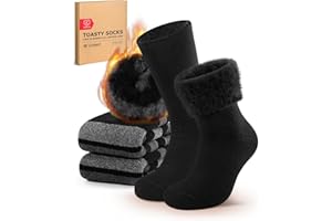 CLOSEMATE Calcetines Invierno Hombre Termicos Frío Extremo 2 Pares Gruesos Cálidos Acolchados Largos Algodón Antisudor Altos Suaves Cómodos