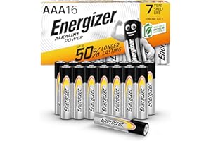 Energizer Alkaline Power Batterien AAA (16 Stück) - Hochleistungsbatterien 1,5V - Batterie für Haushalt und Büro - 100% plastikfreie Verpackung - 7 Jahre lagerfähig [Exklusiv bei Amazon]