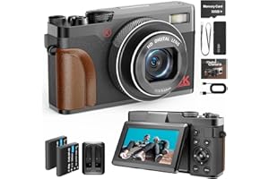 NBD Digital Camera for Photography and Video, 4K 56MP Vlogging Camera for YouTube with 180°Flip Screen, 16X Zoom, 32GB TF Card (k100)