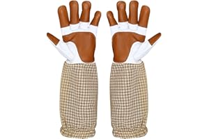 URBANSBEE Guanti Apicoltore professionale - Pelle Guanti Apicoltura di Protezione 1 Paio guantioni Anti-Api per uomo e donna Apicoltori (2017, 10)