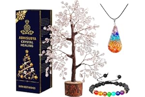 ABHISUBYA Crystals - Clear Quartz Crystal - Tree of Life - Quartz Crystal - Bonsai Trees - Crystal Tree - Stones and Crystals - Energy Healing - Money Tree Quartz Crystal - Gifts for Women