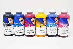 INK EXPERTS Ink Tec Sublinova Smart DTI atramenty do sublimacji barwników (zestaw 6 kolorów (C, M, Y, K, LC, LM), 100 ml