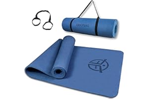 Eric Flag Esterilla yoga de 8mm de grosor en TPE, colchoneta gimnasia cómoda y duradera para, fitness, yoga y pilates - Esterilla fitness antideslizante grande y plegable, tamaño 181 cm x 61cm x 0.8cm
