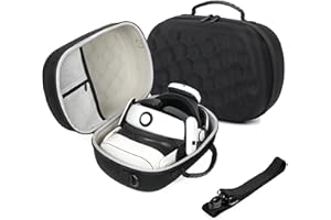 Growalleter Coque rigide pour Meta Quest 3S/Quest 3, étui de protection de voyage portable pour BOBOVR S3 Pro/Kiwi Design avec sangle de tête de batterie, contrôleurs et accessoires de réalité