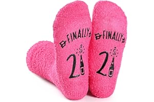 BISOUSOX Birthday Gift Socks Funny Socks Girls Anti-Slip Socks Novelty Socks Women Warm Crew Socks for Girls Comfortable Fun Gifts For 13 18 21 Years Old Fun Teenager Gift