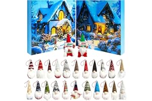 MAIKAIBUZI Christmas Gnome Advent Calendar 2025,24-Day Gonk Advent Calendar with 24 Unique Plush Gnome Decorations,Christmas Countdown Calendar for Tree Home Party Decorations,Xmas Gifts