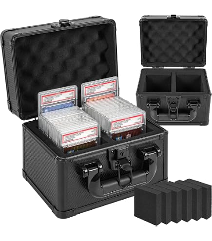 Hanured® 160+ 4 Rangs Boîte de rangement pour cartes, avec Compartiment et serrure à combinaison, compatible avec PSA/BGS/FGS/SGC/CGC/HGA/GMA cartes Hanured® 160+ 4 Rangs Boîte de rangement pour cartes, avec Compartiment et serrure à combinaison, compatible avec PSA/BGS/FGS/SGC/CGC/HGA/GMA cartes