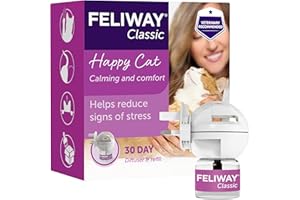 FELIWAY Classic 30 Day Cat Calming Plug In Pheromone Diffuser Starter Kit, 48ml - Helps Solve Common Signs of Stress in Cats & Kittens, Veterinary Recommended, Clinically Proven
