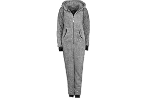 Eight 2 Nine Damen Teddyfleece Jumpsuit mit Kapuze und Öhrchen, Flauschiger Overall mit Daumenlöchern, kuschelig bequemer One-Piece für entspannte Stunden, schwarz, grau, rosa XS-XL