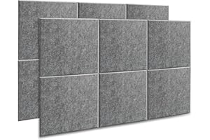 AGPTEK 12 Paquetes de Paneles Acústicos Paneles de Pared Insonorizados 30 X 30 X 1cm Paneles de Espuma Insonorizados de Alta Densidad, Ideales para Oficina y Estudio en Casa (Gris Oscuro 2)