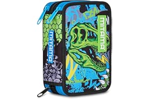 Mitama Astuccio Scuola 3 Scomparti, TRIPLO MITAREX, Contenuto 47 pz, Completo di Matite, Pennarelli, Portapenne Scuola Elementare Bambino