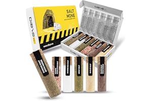 DIBYS Set Regalo di Sale Gourmet | 6 Diverse Varietà di Sale da Tutto il Mondo con Ricette Incluse | Set di Spezie con Sale alle Erbe, Sale all'Aglio, Sale Piccante & Altro | Regali per Gourmet