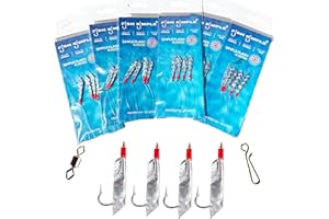 FISH SIMPLE 6pk or 12pk Sea Fishing feathers Used By Match Anglers for Mackerel Pollock Bass Cod. Beach, boat, Kayak or Pier - Premium FishSimple® feathers.