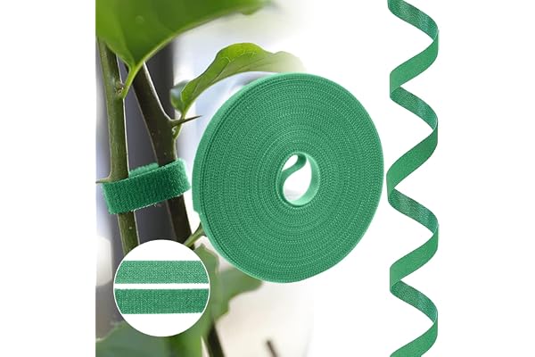 URAQT Fästband, kabelband 10 mm x 10 m, återanvändbara självhäftande buntband, remmar för kabelhantering och sladdorganiseringsremmar, grön (10 m)
