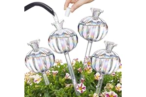 NiHome Bewässerungskugeln für Pflanzen, 4 Stück, schillerndes Glas, Kaktus, selbstbewässernde Kugel, Glasbewässerung für Topfpflanzen, 140 ml Kapazität, automatisches Mini-Bewässerungssystem
