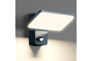 brightower 24W Außenwandleuchte Außenlampe mit Bewegungsmelder,IP65 LED Wandleuchte Außen Aluminium mit Schwenkbar LED Panel,Warmweiß 3000K Außenleuchte für Garten Terrasse (Anthrazit)