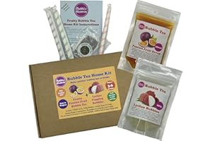 BUBBLE HEAVEN Fruity Passion Fruit with Lychee Popping Bobas Bubble Tea Kit 3 to 6 Drinks