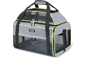Lekespring Sac de transport pour chien et chat - Extensible vers le haut - Jusqu'à 6 kg - Cage de transport pour animaux de compagnie en voiture, avion ou train - M - Gris