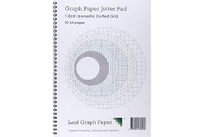 LEAF GRAPH PAPER A4 Isometric Dotted Grid 10mm 1cm Jotter Pad - 50 Pages Portrait - Grey Dots
