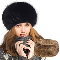 2 Pieces Women's Faux Fur Hat Cossack 
