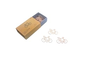DESIGNMANUFAKTUR BERLIN GOLDCLIPS niedliche süße Deko Clips Büroklammern Heftklammern Lesezeichen Paperclip rose vergoldet in schöner Verpackung, Motiv Fahrrad/Bike Rad
