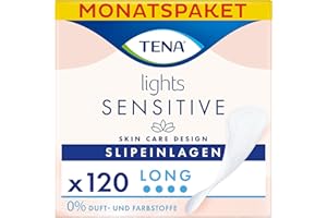 ‎TENA TENA Lights Long Liner, 120 Inkontinenzeinlagen (20 x 6 Packungen) für Frauen mit empfindlicher Haut, atmungsaktives und geruchsneutrales Innenfutter für leichte Blasenschwäche und Inkontinenz