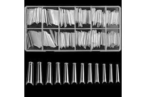 woshilaoDS Pack of 240 False Nails, Extra Long False Nail Tips, Full Cover Press On Nails, Ballerina Nail Tips (Transparent)