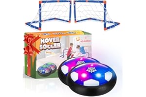 Atlasonix Hover Ball, Air Power Fußball, 2er-Pack, Schwimmender Fußball, Hoverball, LED Hover Fußball, Beleuchteter Fußball, Jungen Fußballspielzeug, Indoor Fussball Mädchen Junge ab 5 Jahre