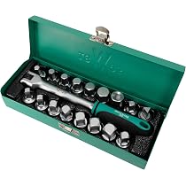 Fydun Kit 23 Pezzi Per Rimozione Vite Coperchio Olio Auto - Set Di Manicotti E Barre 3/8", Acciaio Cromo-Vanadio