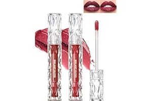 LESTPOLA Matt Lipgloss Glänzend Set-2Pcs Glitzer Flüssiger Lippenstift Lip Gloss,Black Pink Rot Metallic Diamond Liquid Glitter Schimmer Lippenstift,Langanhaltender Non-Stick Wasserdichter Lip Tint Stain-05+06
