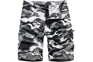 YOLIMOK Pantalones Cortos Militares Hombre Camuflaje Bermudas Cargo Pantalón Cortos Pantalones Cortos Hombre Verano Shorts Casual Chino con Bolsillos Hombres Cargo Shorts Vintage Deportes Cámping