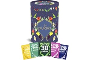 ‎PUKKA Pukka Bio Tee Geschenkset, Tee Dose "Lieblingstee", Manuka Honignote, Matcha Tee, Morning Berry, Pfefferminztee, Geschenkidee, 5 Varianten, 30 Teebeutel
