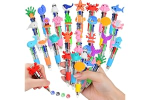 Pascyp 14 stycken sänkbara kulspetspennor, flerfärgad 4-i-1 kulspetspenna, 0,5 mm mini delar skrivmaterialset, rolig kawaii