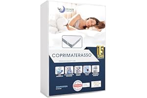 Dreamzie Coprimaterasso Matrimoniale Impermeabile 160x200 cm - OEKO TEX - Coprirete Matrimoniale adattato anche per 160x190