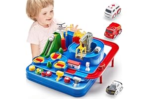 hahaland Spielzeug ab 2 Jahre, Auto Spielzeug Junge Mädchen, Autorennbahn Abenteuer Auto Kinder Set, Montessori Motorik Spielzeugauto Kinder Spielzeug ab 3 Jahre,Weihnachten Geschenke Junge (Groß)