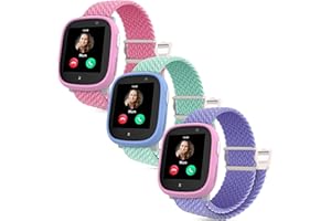 Polyjoy 3 Stück Magnetisches Flechtband Armbänder kompatibel mit Xplora X6 Armband, Weich Verstellbare Ersatzbänder für Xplora X6 Play/Pro/Gen 2/Anio6 Kinder Mädchen Jungen-Rosa+Grün+Lavendel