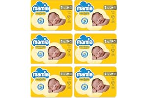ALDI Mamia Size 1 Nappies Newborn 24 Pack, 144 Nappies (6 x 24)