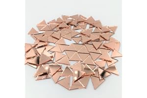 RUINUO Spiegel, Mosaikfliesen, klein, dreieckig, 12 mm, Roségold, Bastelspiegel, 120 Stück