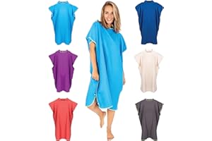 Gräfenstayn Ponczo kąpielowe premium z guzikami – Öekotex 100 – pomoc w przebieraniu się dla kobiet i mężczyzn – ponczo surfingowe na plażę – ręcznik ponczo dla dorosłych – pomoc w przebieraniu –