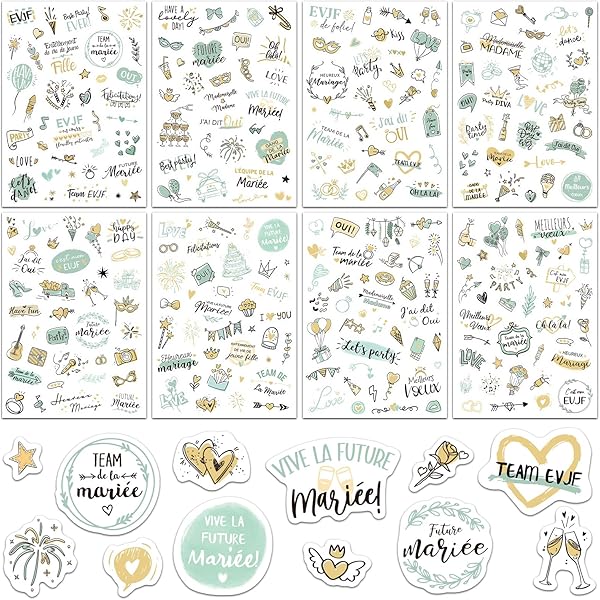 Livre Scrapbooking Things Of Happiness Stickers Livre D'or De Mariage | 205 Autocollants Album Photo De Mariage Carte De Mariage