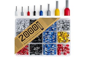 BAURIX® Embouts de cablage 2000 pièces - Cosse a Sertir triés selon DIN - [0,5-10 mm²] - Set d'embout cable electrique isolants professionnels - Connecteur électrique