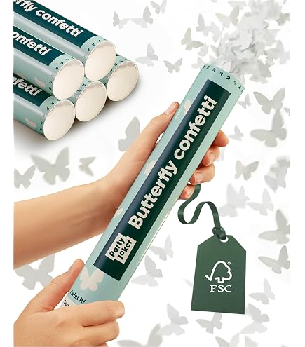Canon à Confettis Mariage - Lot De 4, Blanc, Papier Biodégradable, Pour Fêtes, Anniversaires - 8