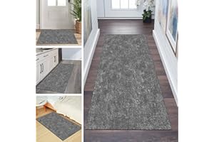 QQrunner Teppichmatten Läufer Teppich Flur rutschfest 80x250cm Küchenteppich Dunkel Grau Waschbar Meterware Schlafzimmer Korridor Teppichläufer Lang, Länge Anpassbare, 40-120cm Breit