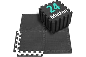 ‎BEAUTYOVO Bodenschutzmatte Fitness Set [31x31cm], 24/36/48 Puzzlematte, Eva Sportmatte Fitnessmatte rutschfest, Bodenmatte für Fitnessraum&Fitnessgerät, Fallschutzmatten Outdoor
