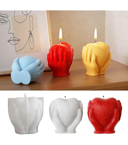 ARTSEWPLY Stampo in Silicone a Forma di Cuore 4 Pezzi per Candele Fai da Te Resistente e Sicuro Multiuso per Cera Sapone e Cubetti di Ghiaccio per Decorazioni Artigianali e Regali