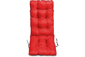 SuperKissen24. Stuhlkissen Sitzkissen und Rückenkissen für stühle - 48x123 cm - Outdoor und Indoor - rot