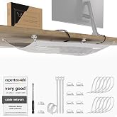 Cable Pick Up Desk - Flexible Mesh Under Table, 22 lbs (White) | Flexible mesh for cables and power strips &middot; Access on both s