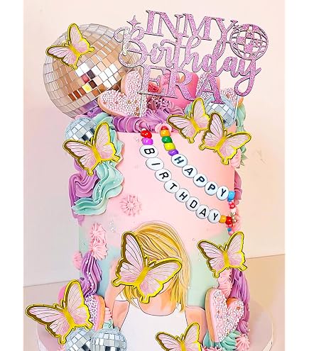 25 Topper Per Torta E Cupcake A Tema Musicale - Cantante Glitterato Per Compleanno Concerto (Happy Birthday)