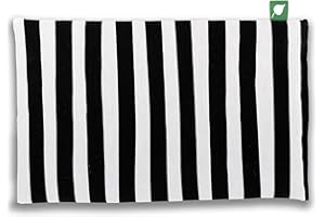 ‎HERBALIND HERBALIND Kirschkernkissen 30x20 cm schwarz-weiß Streifen – 600gr Kirschkern Wärmekissen – Natürliche Wärmekompresse Mikrowelle & Backofen – Handmade in Germany Abstract gestreift